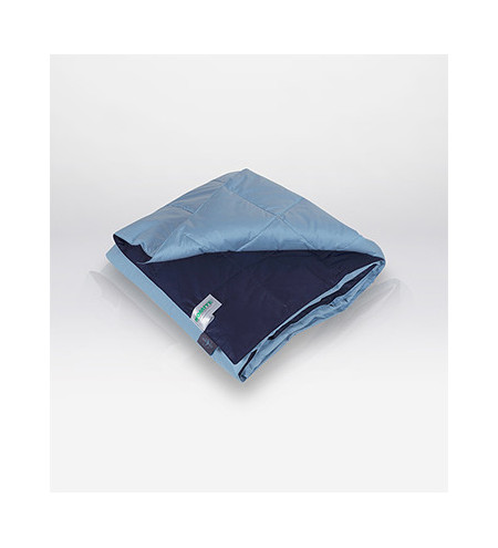 PLAID QUITE - 90%PIUMINO - 100%COTONE - BICOLOR BLU SCURO E CELESTE