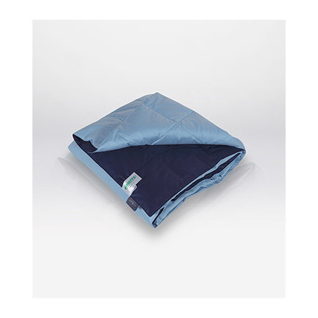 PLAID QUITE - 90%PIUMINO - 100%COTONE - BICOLOR BLU SCURO E CELESTE