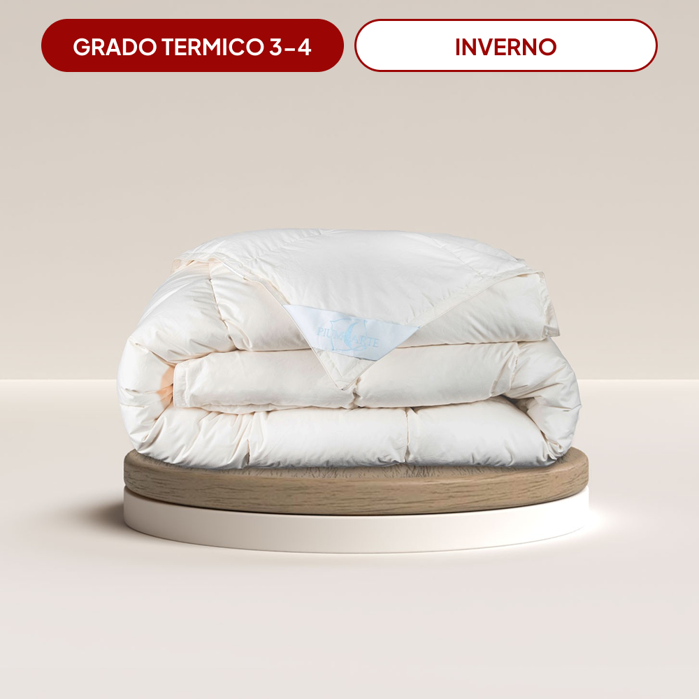 Piumone 90% piumino d'oca - tess. Percalle ORGANICO - art. GIGLIO DI MONTE - INVERNALE. Piumone Giglio di Monte: 90% Piumino d'Oca - invernale | Piumarte