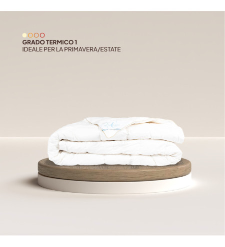 Piumone 100% piumino d'oca WHITE - ULTRALIGHT  tess. Batista -art. BELLA DI NOTTE-ESTIVO
