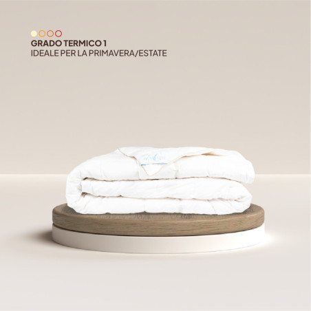Piumone 100% piumino d'oca WHITE - ULTRALIGHT  tess. Batista -art. BELLA DI NOTTE-ESTIVO