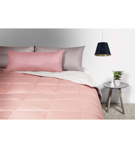 TRAPUNTA ARCOBALENO 90%PIUMINO - 270X260 PRIMAVERA/AUTUNNO COL.ROSA ANTICO/GRIGIO PERLA