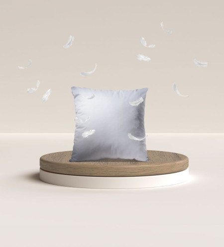 Neutral FEATHER cushion – SQAURE – Art. Mughetto